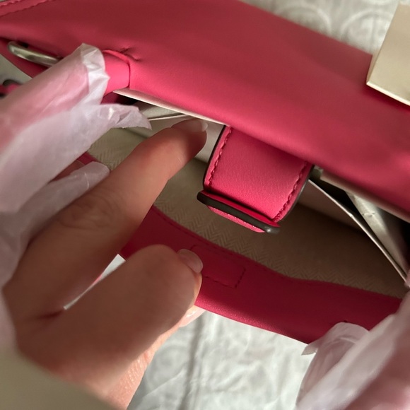 Tory Burch Mini Ella Bio Tote Bag Crossbody Pink Love - Picture 7 of 11